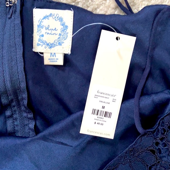 NEW Navy Francesca's Emilia Lace Dress MEDIUM - Picture 4 of 7